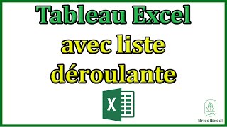 Tableau Excel avec liste déroulante [upl. by Genna]