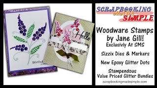 476 Woodware Stamps are stunning paired with Alcohol Markers No Mess Glitters amp Glitter Epoxy Dots [upl. by Bonine78]