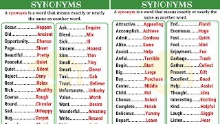 60 Super Useful Synonyms in English to Expand Your Vocabulary Part I [upl. by Meil]