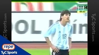 Messi debut y expulsión [upl. by Ydassac]