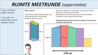 Wiskunde VMBO Ruimte Meetkunde Oppervlakte [upl. by Frulla]