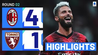 MilanTorino 41  Giroud and Pulisic score in emphatic win Goals amp Highlights  Serie A 202324 [upl. by Christiansen]