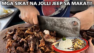 STREET FOOD MANILA  MGA PINIPILAHANG JOLLI JEEP SA MAKATI  LIEMPO SISIG SA RADA [upl. by Barbabas]