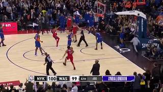 Thomas Bryant Game Winner GOALTENDING  Wizards vs Knicks NBA LONDON 1172019 [upl. by Neelyar653]