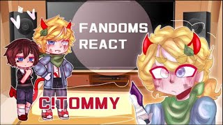 ꒷꒦︶ FANDOMS REACT  DSMP — CTOMMY  16 𓄹 REUPLOAD  MUTED AUDIO [upl. by Rea]