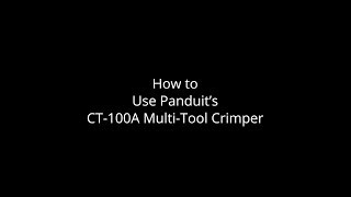 How to use Panduits CT100A MultiTool Crimper  Galco [upl. by Eatnad]