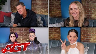 Madilyn Bailey Matt Mauser Gigi Deluxe and Breez Carver Chat AGT  Americas Got Talent 2021 [upl. by Armilda]