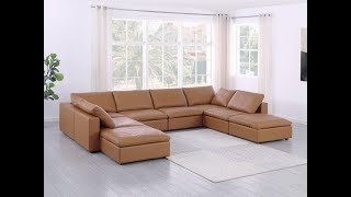 DivanItalia 1100 8Piece Sectional with Chaise – in TopGrain Italian LeatherProduct Video [upl. by Meagher]