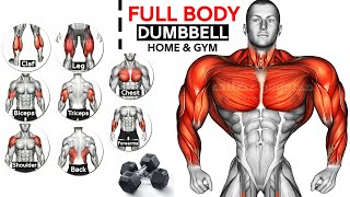 Full Body HOME Dumbbell WORKOUT squats chest triceps biceps  back shoulder wrist Calves [upl. by Iolenta]