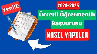 YENİ 20242025 ücretli öğretmenlik başvurusu [upl. by Ketchum467]