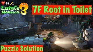 Luigis Mansion 3  Toilet Root Puzzle  Vine Bathroom 7F  Floor 7 [upl. by Margie]