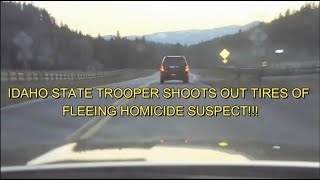 Idaho State Police Pursuit of Murderer in Coeur dAlene  Trooper Shoots Suspect’s Tires With Rifle [upl. by Ecineg424]