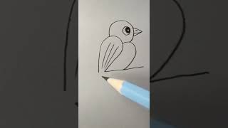 How to draw a Bird easydrawing stepbystep art birdslover drawing shortsviral quickdrawing [upl. by Chil]