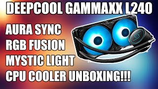 Deepcool Gammaxx L240 RGB Liquid Cooler Unboxing and lighting Test [upl. by Soinotna]