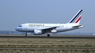 Air France  Airbus A318  Landing  Takeoff at AMS Schiphol [upl. by Zapot]