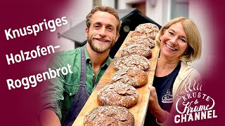 Einfach knuspriges Sauerteigbrot backen  SauerteigRoggenbrot aus dem Holzofen [upl. by Arob266]