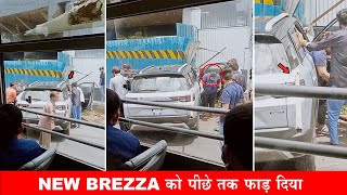 FIRST ACCIDENT OF BRAND NEW BREZZA 2022 😱 BUILD QUALITY [upl. by Kehsihba]