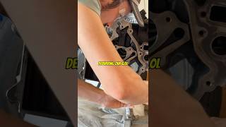 Deburring our 60l automotive automobile motor rebuild diy repair [upl. by Esertap947]