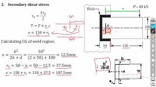 Design of threaded joint Eccentric load perpendicular to the axis of the bolts [upl. by Finah]