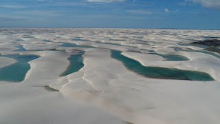 Drone Captures Lagoons In Brazilian Sand Dunes [upl. by Nudd]