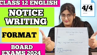 Notice Writing Class 12 Board Exam 2024 [upl. by Paul88]