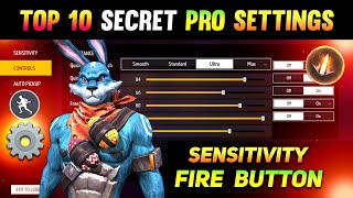 10 Pro Settings  Sensitivity  Fire Button 100 Working 😱  Auto Headshot Setting  Free Fire 4 [upl. by Hsara805]