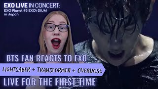 First Reaction 👾 EXO  Lightsaber Transformer  Overdose LIVE Performance [upl. by Godbeare584]