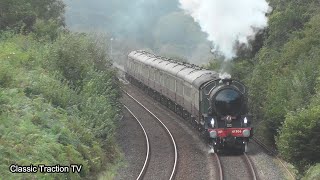 LNER B1 61306 MAYFLOWER BANKED BY 47805 CLIMBS HEMERDON BANK WITH THE RETURN GOLDEN HIND  25924 [upl. by Kuth]