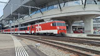 DIE ZENTRALBAHN 101 961 vertrekt van station Luzern op 2492024 [upl. by Rairb]