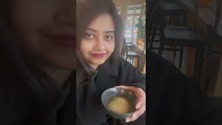 Enjoying snowfall with Japanese miso soup umeå snowfall viralshort banglaviralsong sweden [upl. by Nitsuj]