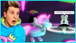 SCAMMER STEALS LEGENDARY PET but NOOB GETS REVENGE Roblox Adopt Me Prezley [upl. by Fagan]