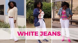 HOW TO STYLE WHITE JEANS TEN WAYS LOOKBOOK [upl. by Kristien]