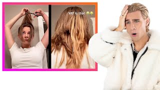 Hairdresser Reacts To The Worst TikTok Haircut Fails Ever [upl. by Hyacinthia]