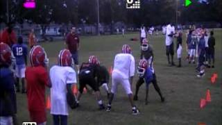 9 year old football Blocking and Tackling [upl. by Yknarf580]