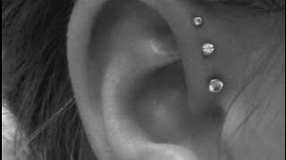 Cartilage Piercing With Needle [upl. by Leinahtan]