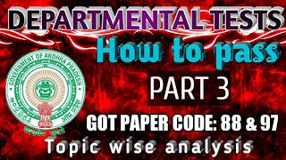 DEPARTMENTAL TESTS GOT ANALYSIS PAPER CODE 88 AND 97 [upl. by Anomas]