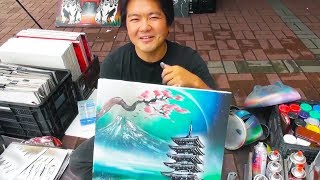 Unintentional ASMR 💦 Crazy Spray Paint Artist intense bottle shaking spraying sounds [upl. by Rita558]