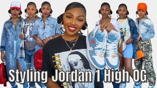 Styling Jordan 1 High OG Denim Shoes [upl. by Anoyet]