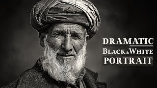 Dramatic Black and White Portrait Photoshop Tutorial  Darkness Photo Effects [upl. by Balcer]