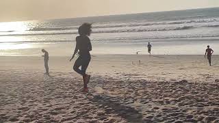 Maimuna Jallow trains on Kololi Beach [upl. by Magan]