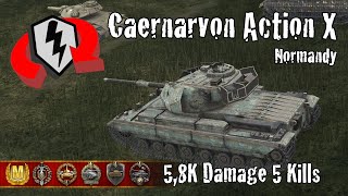 Caernarvon Action X  58K Damage 5 Kills  WoT Blitz Replays [upl. by Heimer]