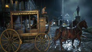 Arthur Morgans Rainy Wagon Ride to a Quiet Cabin  RDR2 ASMR [upl. by Muslim11]