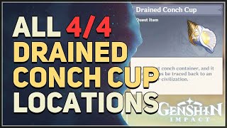 All 4 Drained Conch Cup Locations Genshin Impact [upl. by Wanyen358]