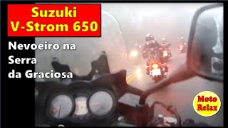 Suzuki V Strom 650 2010  Estrada da Graciosa com nevoeiro e chuva [upl. by Reviere901]