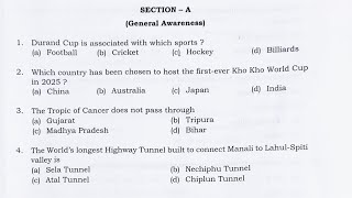 APSSB Combine Secondary Level Examination 2024 GENERAL AWARENESS Questions SOLVED [upl. by Hillie]