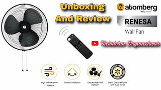 atomberg wall fan unboxing and review viralvideo techniciandnyaneshwar [upl. by Archie]