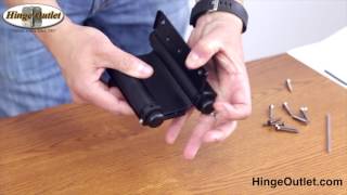 How to Adjust a Double Action Hinge also known as a Saloon Door Hinge [upl. by Tristam236]