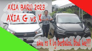 Perodua AXIA BARU 2023  Perbezaan Axia G dan Axia X [upl. by Attalie]