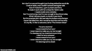 Eminem Clean out my Closet Lyrics [upl. by Ettenyar]