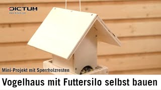 Vogelhaus mit Futtersilo selbst bauen  MiniProjekt schnell und einfach [upl. by Jt]